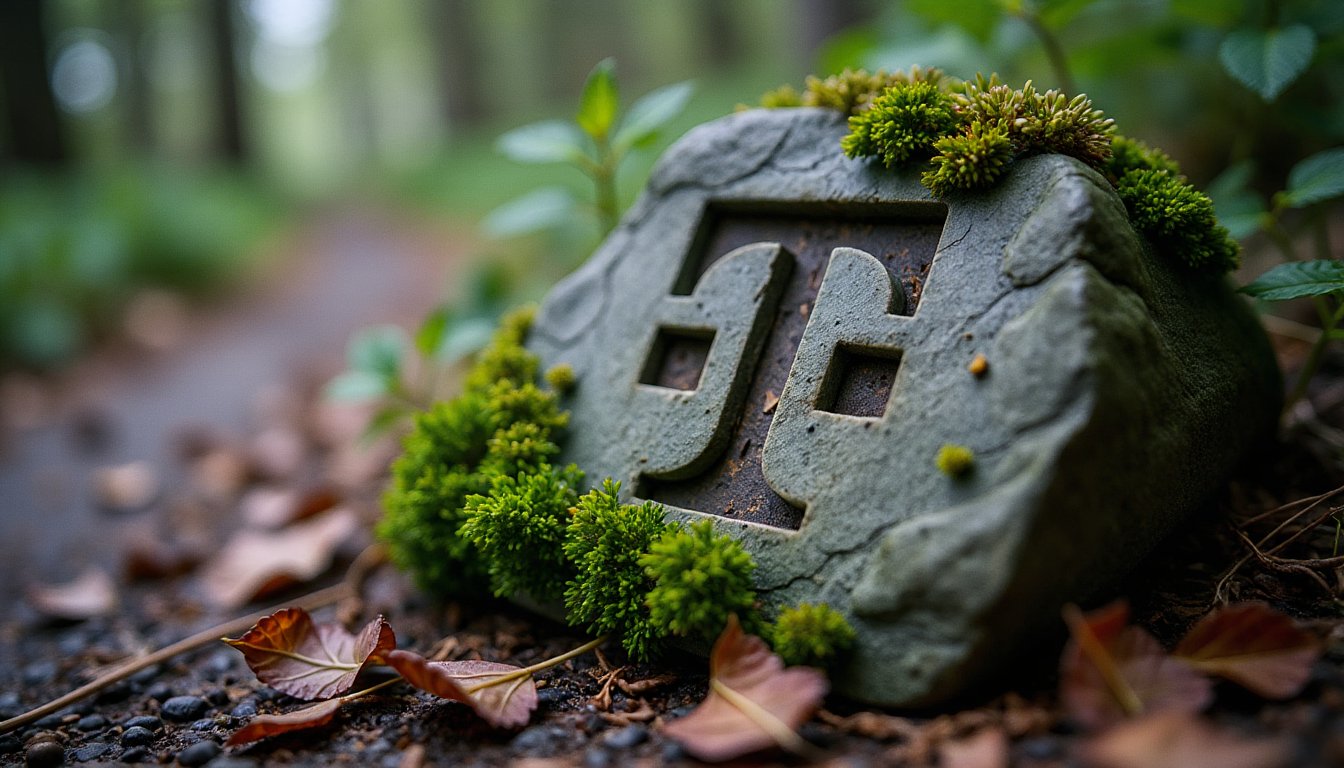 KI-generiertes Telekom-T, in einen bemoosten Stein gemeißelt